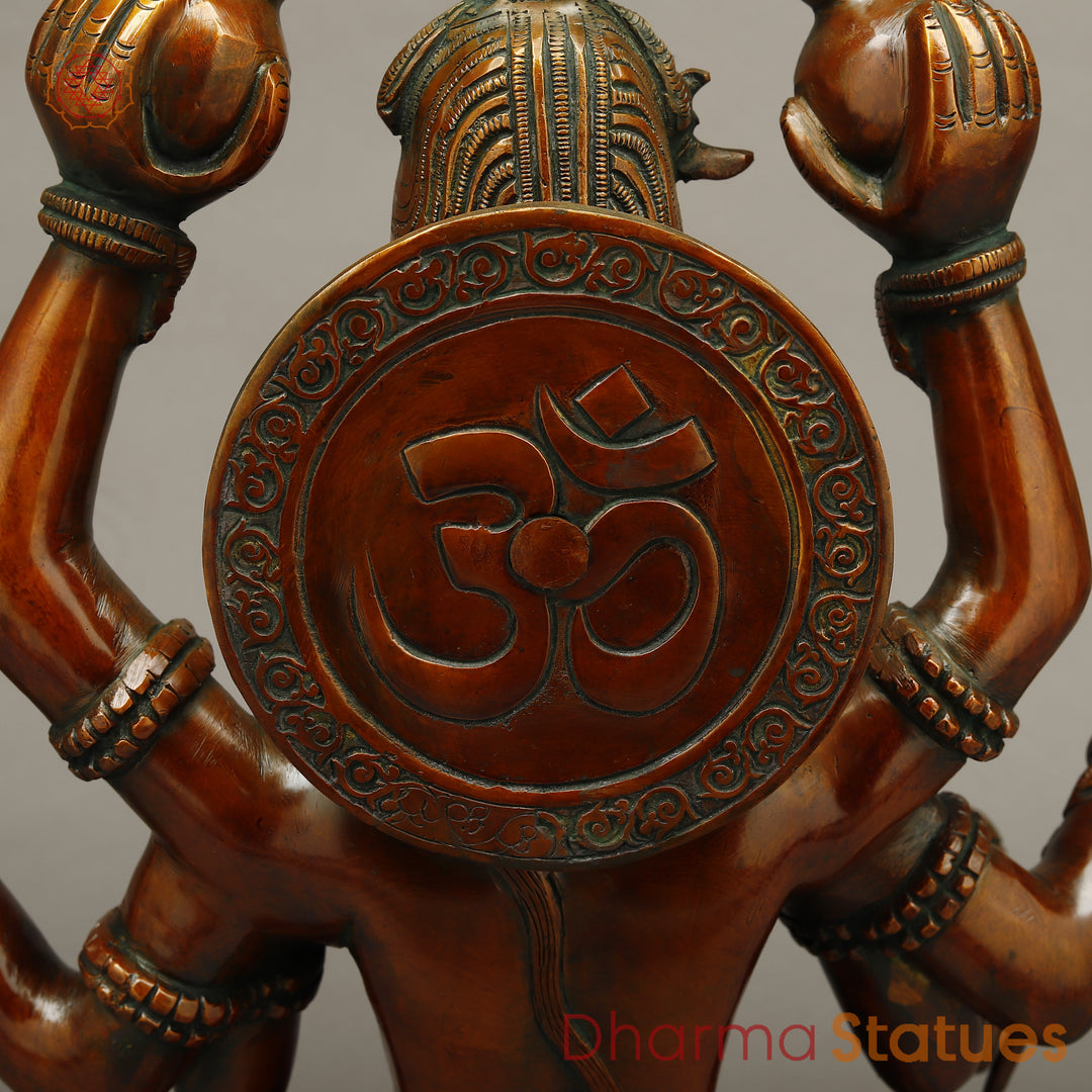 Brass Shiva Seated with 6 Hands , Bronze Finish 14"