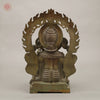 Brass Ganesh Seated With Rat frame, Green Antique Finish, 20"