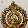 Brass Krishna Standing with Sacred Prabhavali, Fine Golden Finish, 16"