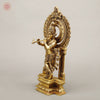 Brass Krishna Standing with Sacred Prabhavali, Fine Golden Finish, 16"