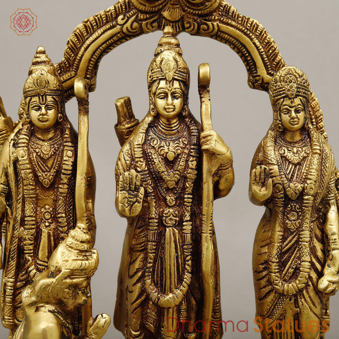 Brass Ram Darbar on Chowki, Fine Golden Finish, 14"