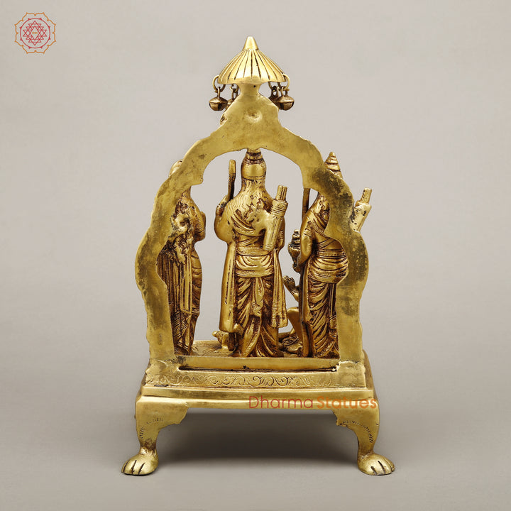 Brass Ram Darbar on Chowki, Fine Golden Finish, 14"