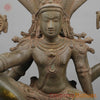 Brass Vishnu Seated on Sheshnaag (Maha abhishekam Posture), Royal green Patina 29"