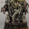 Brass Krishna Standing with Cow, Playing Flute, Golden & Copper Finish, 28.5"