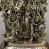 Brass Radha & Krishna Playing Flute under Tree, Golden Finish, 13.5"