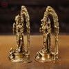 Brass Vishnu Lakshmi Pair ,Regal Divine Pair, Golden Finish, 9"