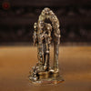 Brass Vishnu Statue, Blessing Posture, Fine Golden Finish 9"