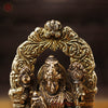 Brass Vishnu Statue, Blessing Posture, Fine Golden Finish 9"