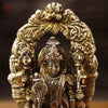 Brass Vishnu Lakshmi Pair ,Regal Divine Pair, Golden Finish, 9"