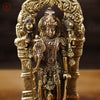 Brass Vishnu Statue, Blessing Posture, Fine Golden Finish 9"