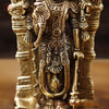 Brass Vishnu Statue, Blessing Posture, Fine Golden Finish 9"