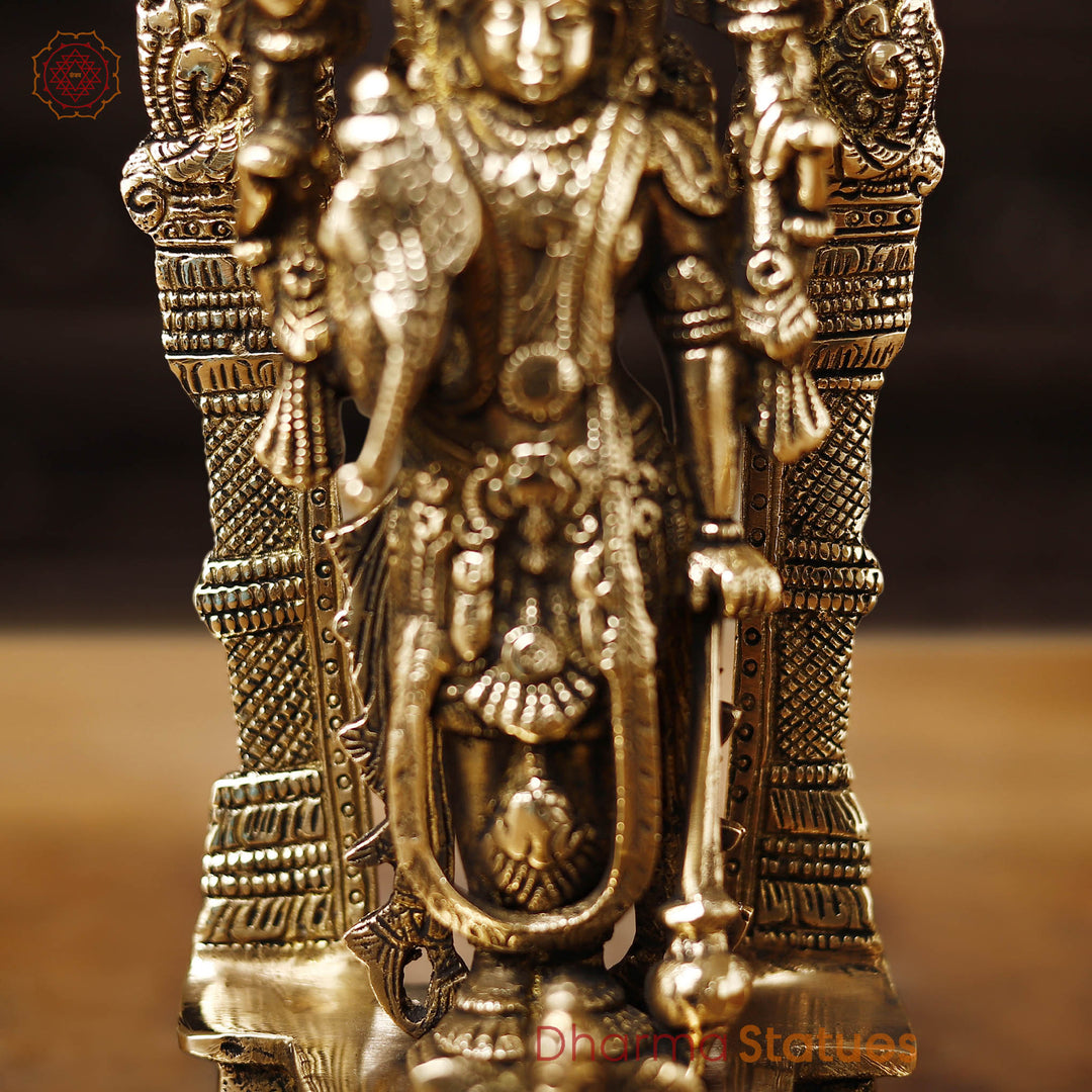 Brass Vishnu Lakshmi Pair is a Beautiful Hindu Deity Statue, 9"