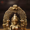 Brass Vishnu Lakshmi Pair ,Regal Divine Pair, Golden Finish, 9"