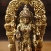 Brass Vishnu Lakshmi Pair ,Regal Divine Pair, Golden Finish, 9"