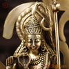 Brass Shiva Statue, Seated Figure with Sacred Backdrop, Fine Golden Finish, 11.5"