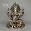 Brass Ganesh Seated, Fine Smooth Finish, 23"