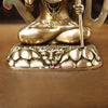 Brass Shiva Statue, Seated Figure with Sacred Backdrop, Fine Golden Finish, 11.5"