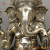 Brass Ganesh Seated, Fine Smooth Finish, 23"