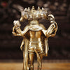 Brass Panchmukhi Hanuman, Fine Golden work 13.5"
