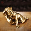 Brass Baby Ganesh Crawling Small, Smooth Finish, 7"