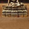 Brass Kali Idol- Goddess Kali Standing On Lord Shiva's Chest, Golden Finish 9"