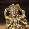 Brass Kali Statue-  Handcrafted Goddess Kali, Golden Fine Work 9.5"