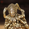 Brass Kali Statue-  Handcrafted Goddess Kali, Golden Fine Work 9.5"