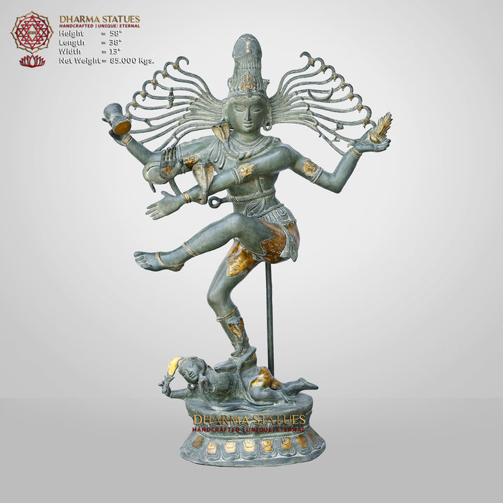 Brass Natraj, The Natraja Statue Depicts Lord Shiva's Cosmic Dance, 58"