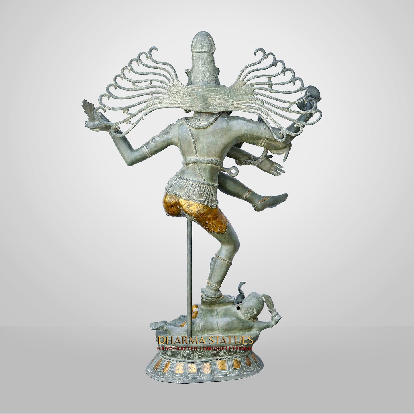 Brass Natraj, The Natraja Statue Depicts Lord Shiva's Cosmic Dance, 58" back view