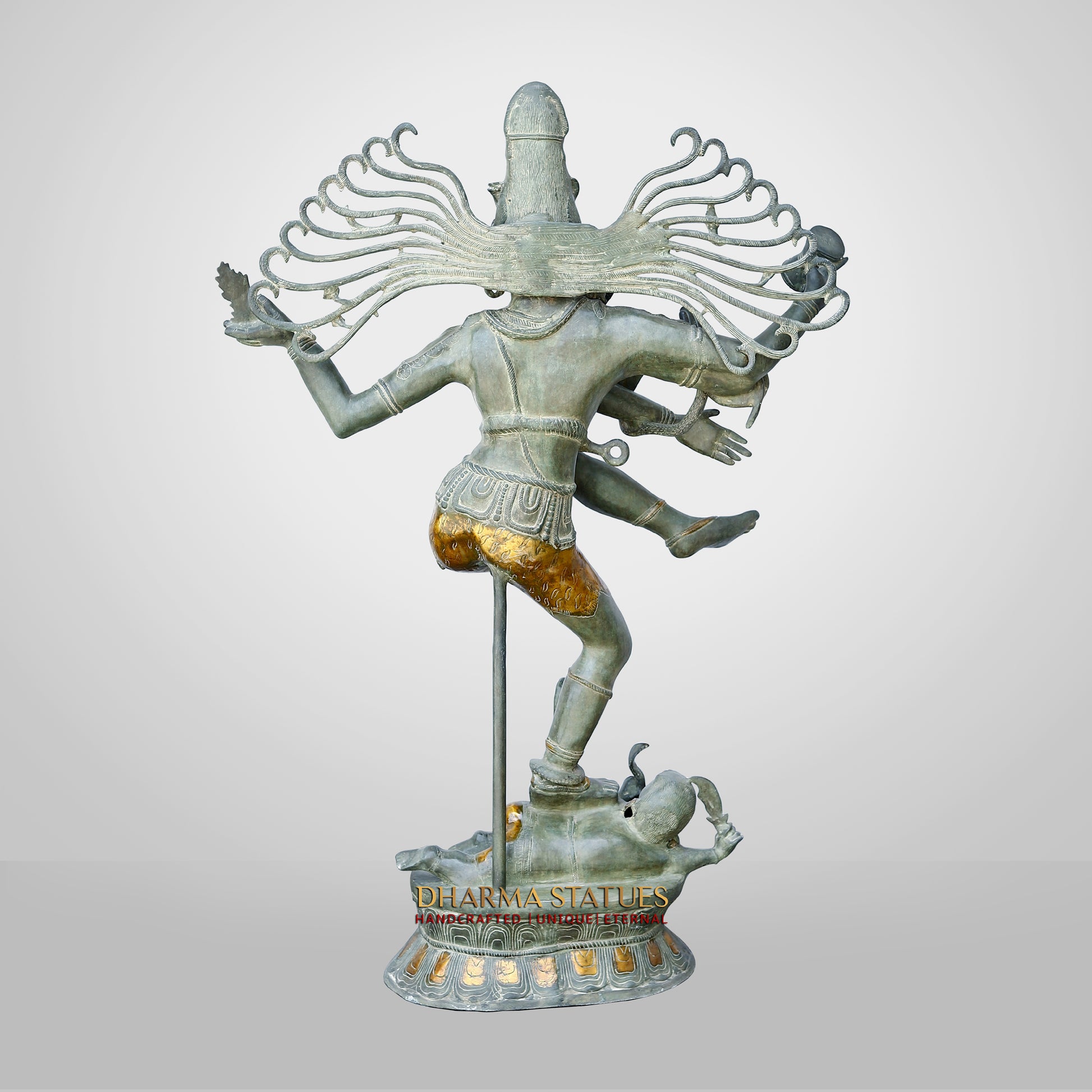 Brass Natraj, The Natraja Statue Depicts Lord Shiva's Cosmic Dance, 58" back view