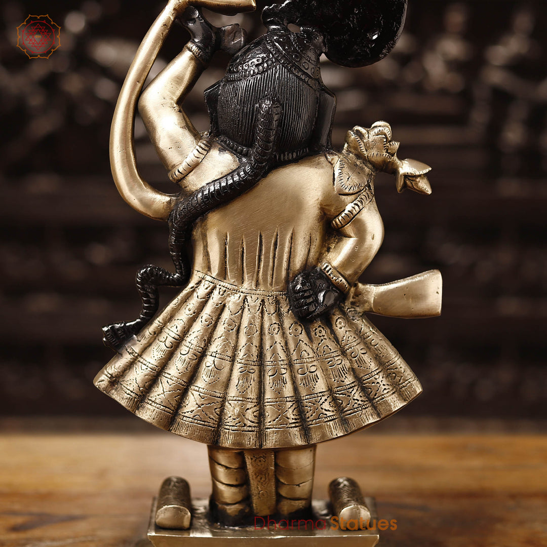 Brass Shrinath Statue, Golden & Black Patina Finish, 17"