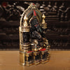 Brass Ganesh Temple with a Pinch of stone work, Black Gold, 18.5"