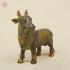 Brass Nandi Standing, Green Patina Finish with Golden Accent, 11"