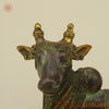Brass Nandi Standing, Green Patina Finish with Golden Accent, 11"