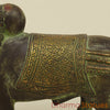 Brass Nandi Standing, Green Patina Finish with Golden Accent, 11"