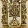 Brass Tirupati Balaji with Frame, Golden Finish, 22"