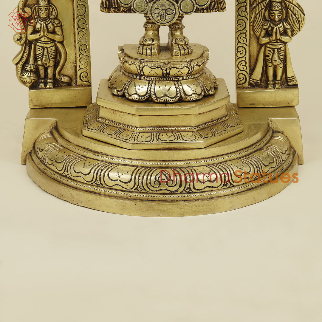 Brass Tirupati Balaji with Frame, Golden Finish, 22"