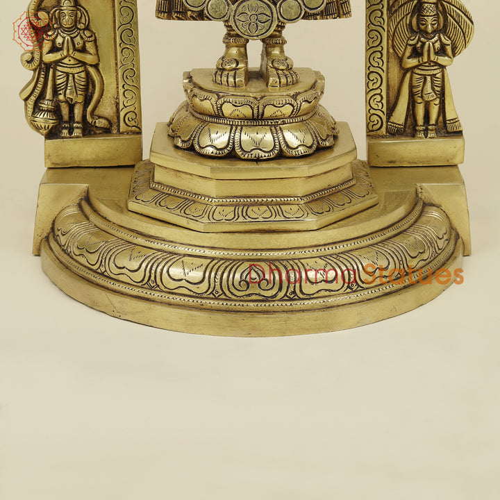 Brass Tirupati Balaji with Frame, Golden Finish, 22"