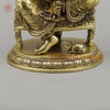 Brass Ganesh on Chowki Base with Rat, Fine Golden Finish, 15"