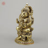 Brass Ganesh on Chowki Base with Rat, Fine Golden Finish, 15"