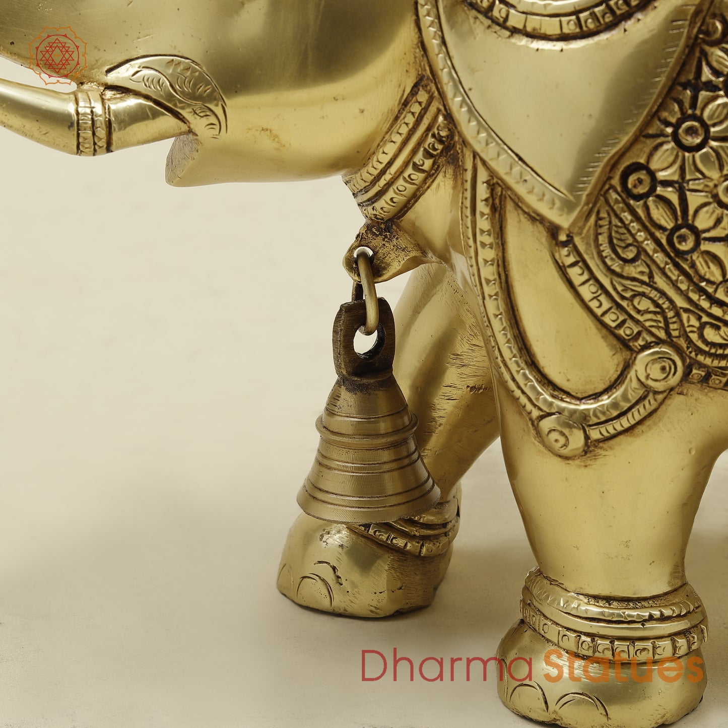 Brass Elephant Pair, Golden Finish, 10.5"