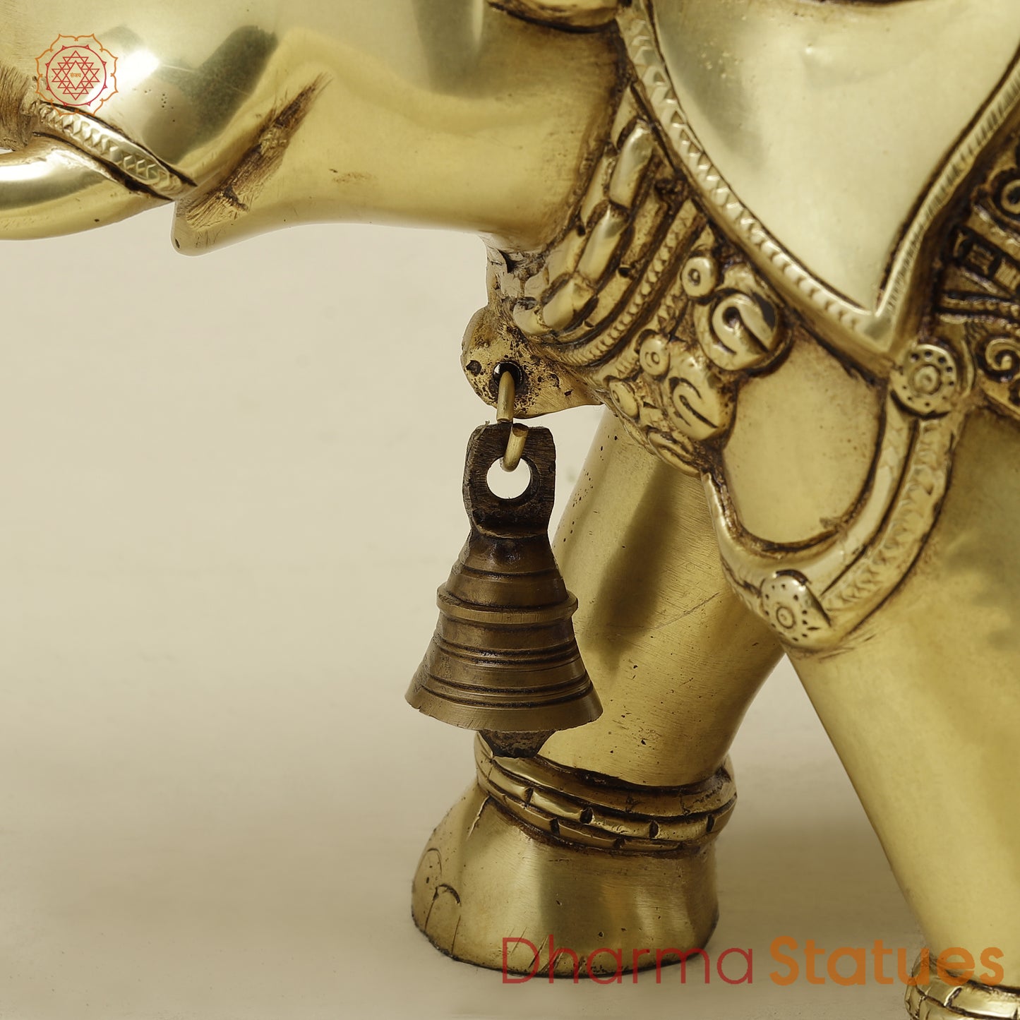 Brass Elephant, Fine Golden Finish, 13"