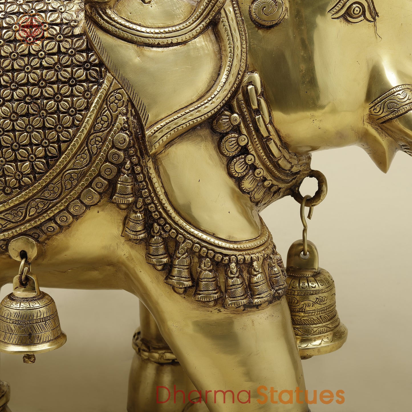 Brass Elephant, Fine Golden Finish, 19" (PAIR)