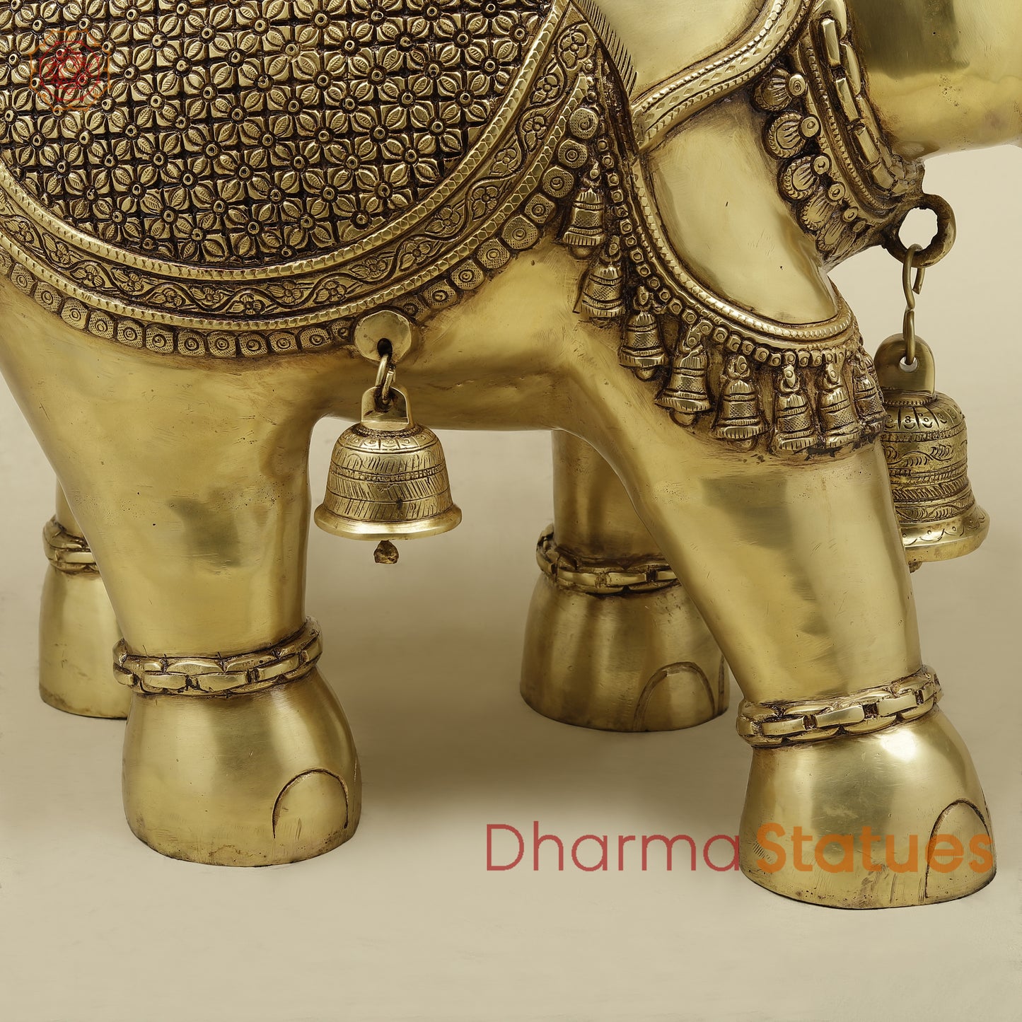 Brass Elephant, Fine Golden Finish, 19" (PAIR)