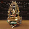 Brass Ganesh Urli With Swing, Golden finish with Stone Work, 20"