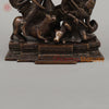 Brass Durga Mahishasur with Frame, Copper Finish, 12.5"