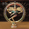 Brass Natraj, Nataraja is a depiction of the Hindu god Shiva as a divine dancer. 16.5" Front View