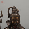 Brass Shiva Seated in Blessing Posture with Trishul, Copper Finish, 17.5"