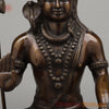 Brass Shiva Seated in Blessing Posture with Trishul, Copper Finish, 17.5"