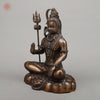 Brass Shiva Seated in Blessing Posture with Trishul, Copper Finish, 17.5"